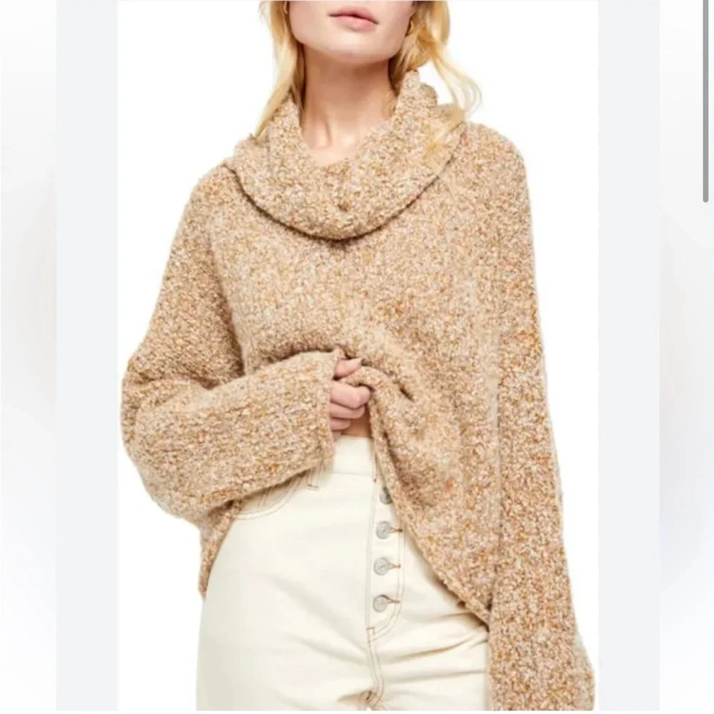 Free people bff brown cowl neck sweater‎ medium Boho